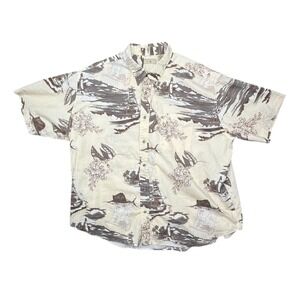 Royal Palm Men's Shipping/Hawaiian Theme Button Down Short Sleeve Shirt 3XL